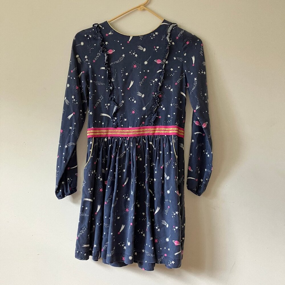 Mini Boden Girl's Space Galaxy Stars Dress size 11-12